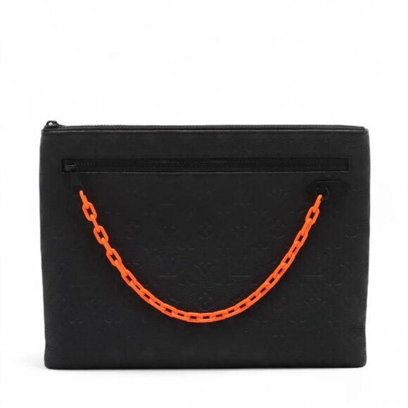Louis Vuitton Monogram Taurillon A4 Pochette Black - Picture 1 of 8
